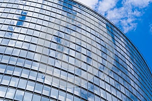 Impressive Glass Skyscraper with a Clear Blue Sky