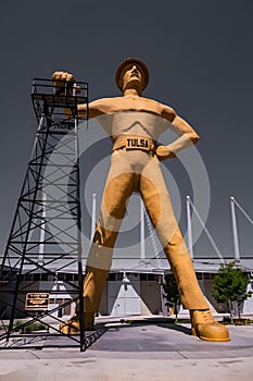 Impressive Golden Driller Statue, Tulsa, Oklahoma