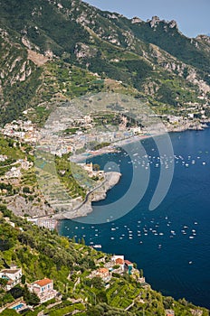 Impressive gorgeous view of town maiori on amalfi coast, italy