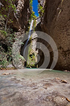 Impressive gorgeous waterfall with long exposure photography