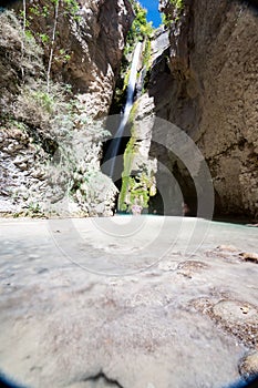 Impressive gorgeous waterfall with long exposure photography