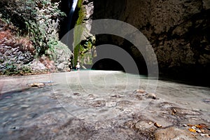 Impressive gorgeous waterfall with long exposure photography