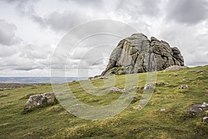 Impressive Haytor Rocks on Dartmoor Devon photo