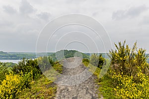 Impressive image of a footpath on the top of a mountain