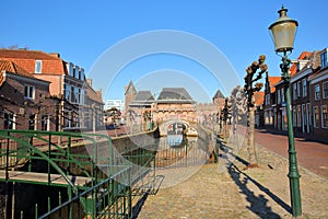 The impressive Koppelpoort, a medieval combined land and water gate in Amersfoort