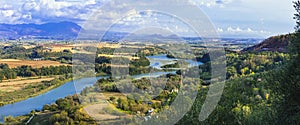 Impressive landscape of Lazio region,view with Tevere river,Lazio,Italy. photo