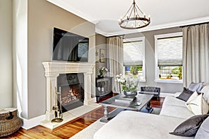 Impressive living room interior in luxury house