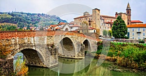 impressive medieval Bormida monastery and castle in regione Asti in Piemonte, Italy photo