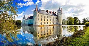 Romantic medieval castles of Loire valley ,Plessis Bourre,France.