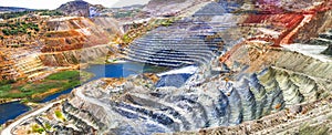 Impressive mines and canyon in Milos island photo