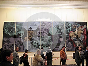 Impressive mural by Argentinean artist Ricardo Carpani in the Casa Rosada museum