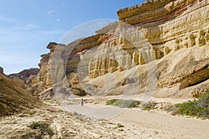 Impressive natural canyon in the Namibe Desert of Angola photo