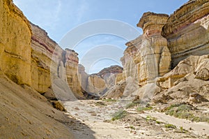 Impressive natural canyon in the Namibe Desert of Angola photo