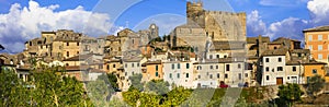 Impressive Nazzano village,view with traditional houses and castle,Lazio,Italy.