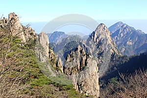 Impressive panorama of the Huangshan Yellow Mountains, China