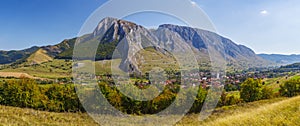 Impressive panorama view on Rimetea Village, Piatra Secuiului, Coltii Trascaului