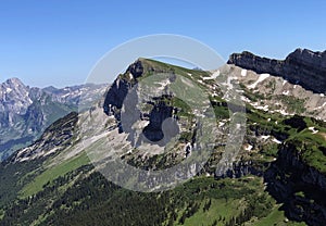 Impressive panoramas from the peaks situated between the Alpine valleys Oberseetal and Waegital or Wagital, Innerthal