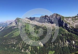 Impressive panoramas from the peaks situated between the Alpine valleys Oberseetal and Waegital or Wagital, Innerthal