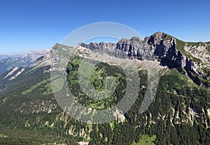 Impressive panoramas from the peaks situated between the Alpine valleys Oberseetal and Waegital or Wagital, Innerthal