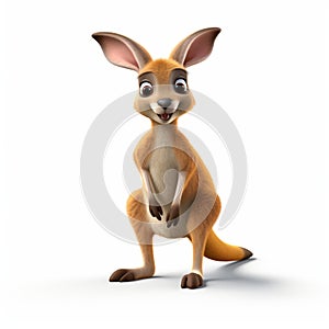 Impressive Photorealistic Rendering Of A Standing Cartoon Kangaroo