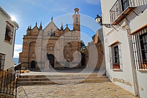The impressive Renaissance facade of the 15 century church Colegiata de Santa Maria la Mayor, Antequera photo
