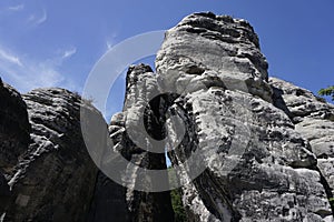 Impressive rock formation of Neurathen Castle in Saxon Switzerland