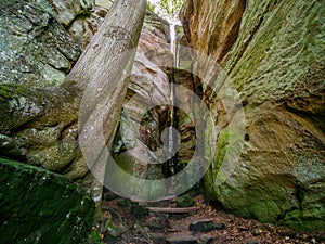 Impressive rock formations in Berdorf forest