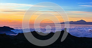 Impressive Roque Nublo over sunset