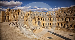 The impressive ruins of the largest colosseum in North Africa