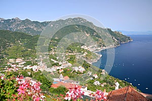 Impressive scenic view of town maiori on amalfi co