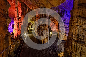 The impressive stalactite cave of Sfendoni in Zoniana village