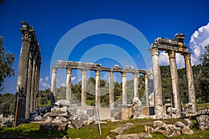 Impressive Temple of Zeus Lepsinos. Euromus Euromos Ancient City, Milas, Mugla, Turkey