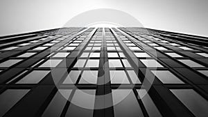 Impressive Vertical View of a Modern Skyscraper Against a Light Sky