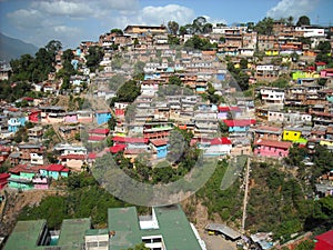 Impressive view of a Caracas neighborhood called La San AgustÃ­n on a green hill in Caracas Venezuela