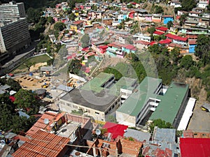 Impressive view of a Caracas neighborhood called La San AgustÃ­n on a green hill in Caracas Venezuela