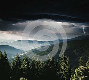 Impressive view of the remote hills. Location Carpathian, Ukraine, Europe