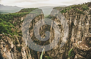 Impressive view from Tazi Canyon. Manavgat, Antalya,Turkey. Bilgelik Vadisi. Great valley and cliff