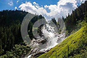 Impressive view on the waterfalls of krimml in austria Krimmler