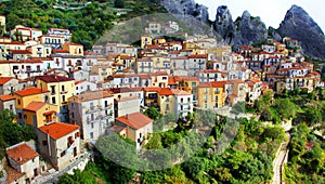 Impressive vilage Castelmezzano, Basilicata. Italy