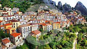 Impressive vilage Castelmezzano, Basilicata. Italy photo