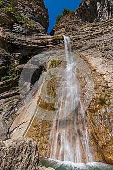 Impressive  very high waterfall in spain
