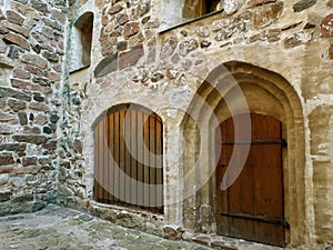 Impressive Wooden Doors in the Medieval Turku Castle, Historical site in Finland