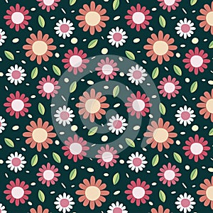 Background with pink flowers pattern