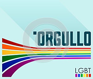 Orgullo, Pride Spanish text LGBT vector design. photo