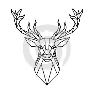 Low poly deer illustration design