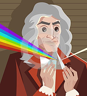 Great english scientist physicist decomposing light spectrum optics laws photo