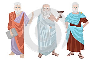 Three great greek philosophers thinkers photo