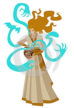 Mythology pandora opening a box