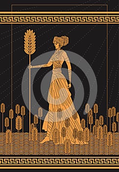 Demeter ceres greek roman mythology goddess of agriculture on plantation photo