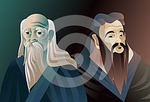 Ancient chinese old wise thinkers photo